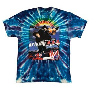 Deadstock 2002 Driving USA Macca Paul McCartney Tour T-Shirt Size XL Tie Dye
